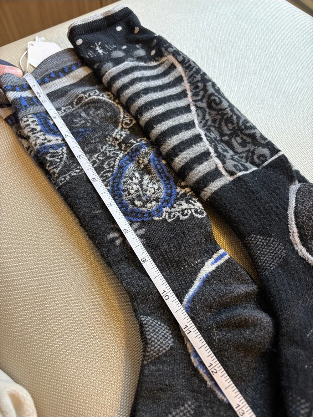 Smartwool Knee-High ski merino Athletic Socks in Black, Gray & Blue
